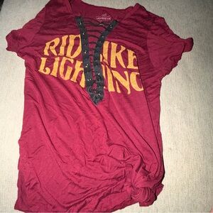 Lovesick Burgundy and Gold Lace-Up Tunic